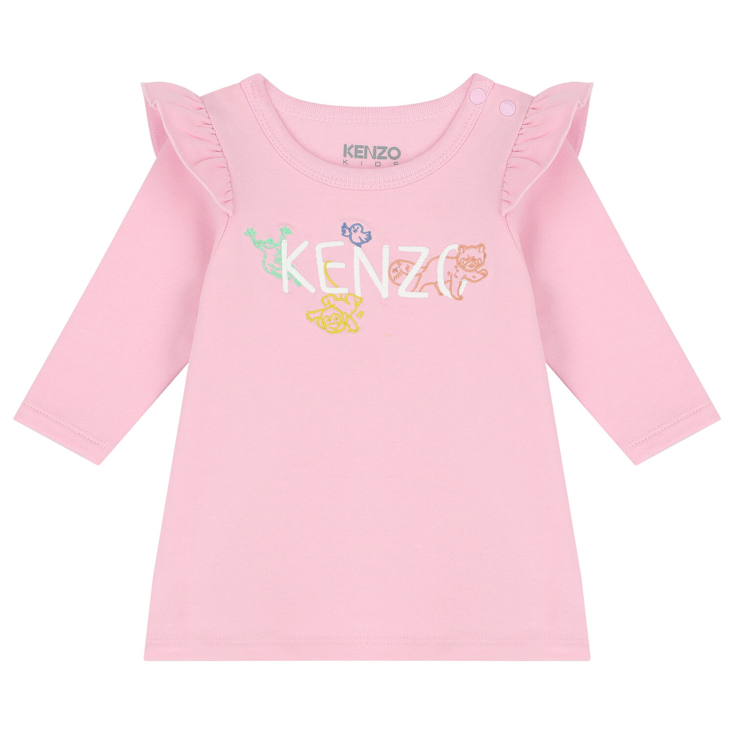 طقم ليغينز بنات بالشعار باللون الوردى, 1, hi-res